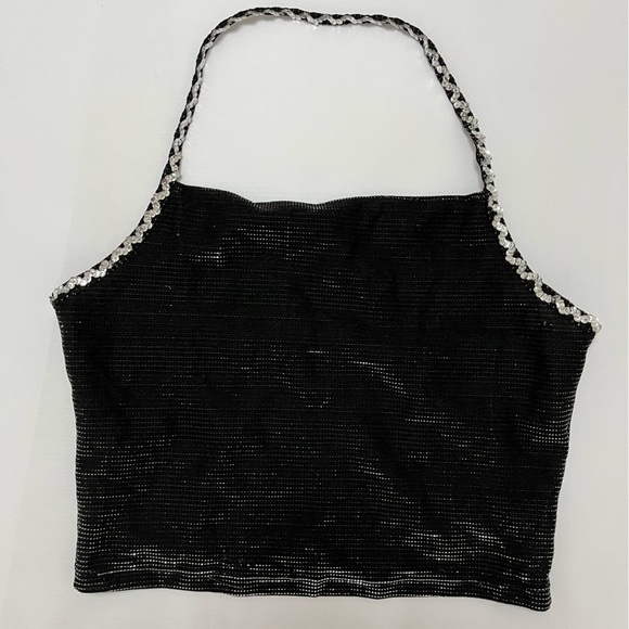 United Colors of Benetton - sequin halter crop top - size small - Picture 1 of 10